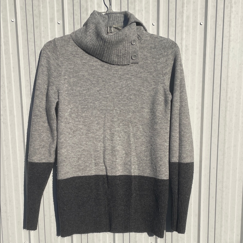 GAP Gray and Black Cowl Neck Sweater